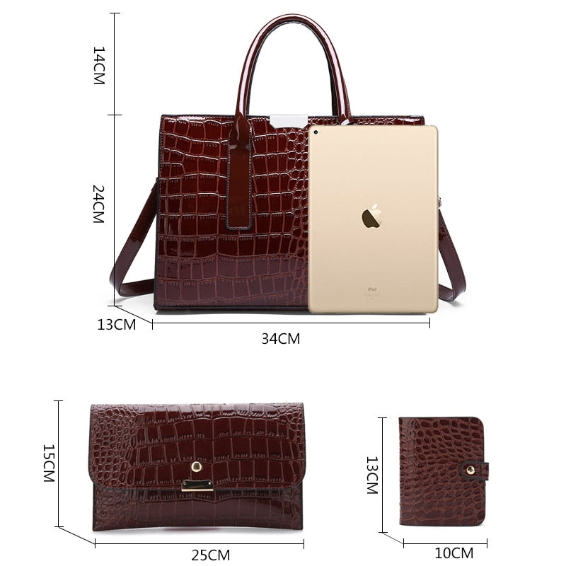 Bolsa de Couro Feminina Crocodile